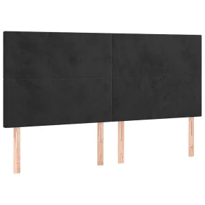 Hoofdbord zwart 180x5x118/128 cm fluweel Hoofdbord zwart 180x5x118/128 cm fluweel