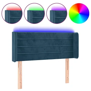 Hoofdbord LED 83x16x78/88 cm fluweel donkergroen