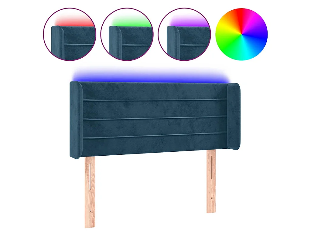 Hoofdbord LED 83x16x78/88 cm fluweel donkergroen