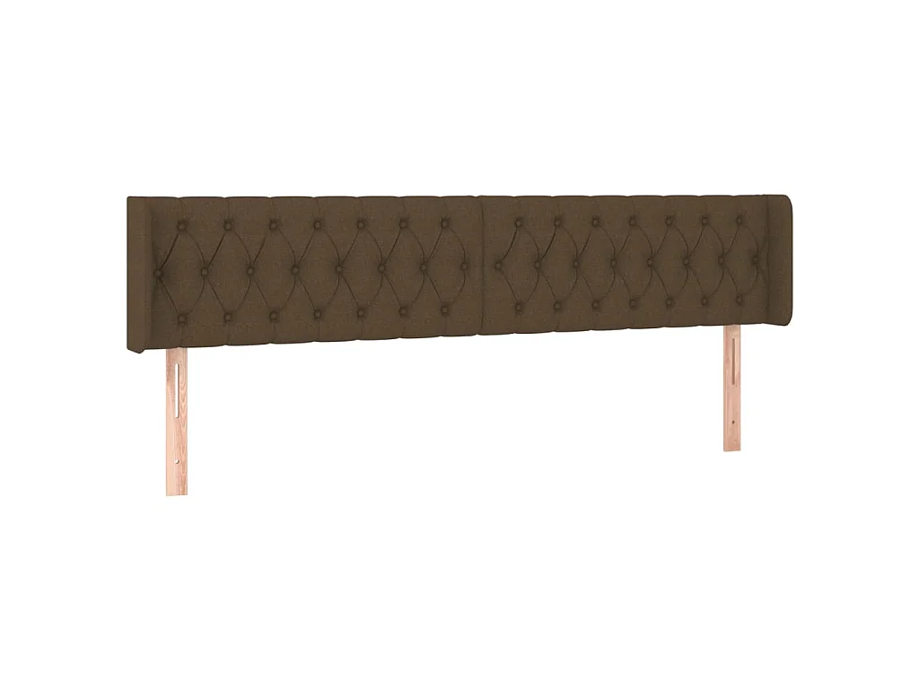 Hoofdbord met randen 203x16x78/88 cm stof donkerbruin