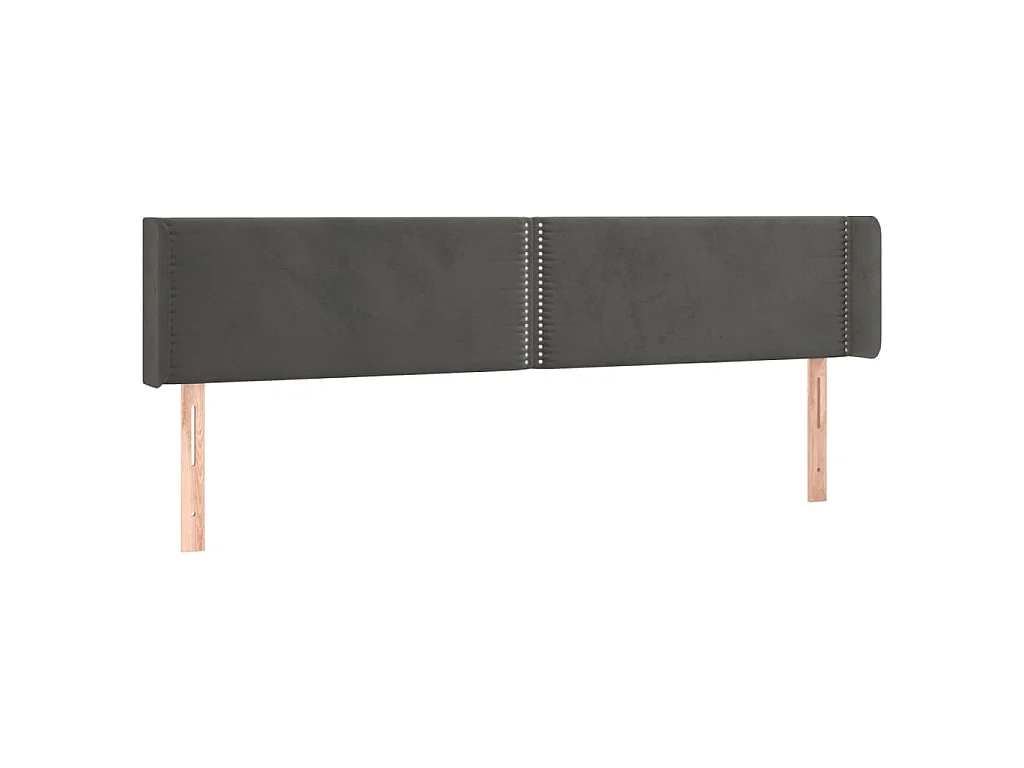 Hoofdbord met randen 203x16x78/88 cm fluweel donkergrijs