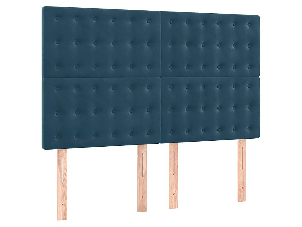 Hoofdbord donkerblauw 144x5x118/128 cm fluweel