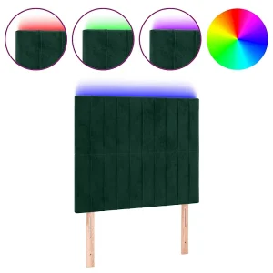 Hoofdbord LED 80x5x118/128 cm fluweel donkergroen