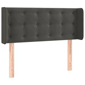 Hoofdbord met randen 93x16x78/88 cm fluweel donkergrijs Hoofdbord met randen 93x16x78/88 cm fluweel donkergrijs