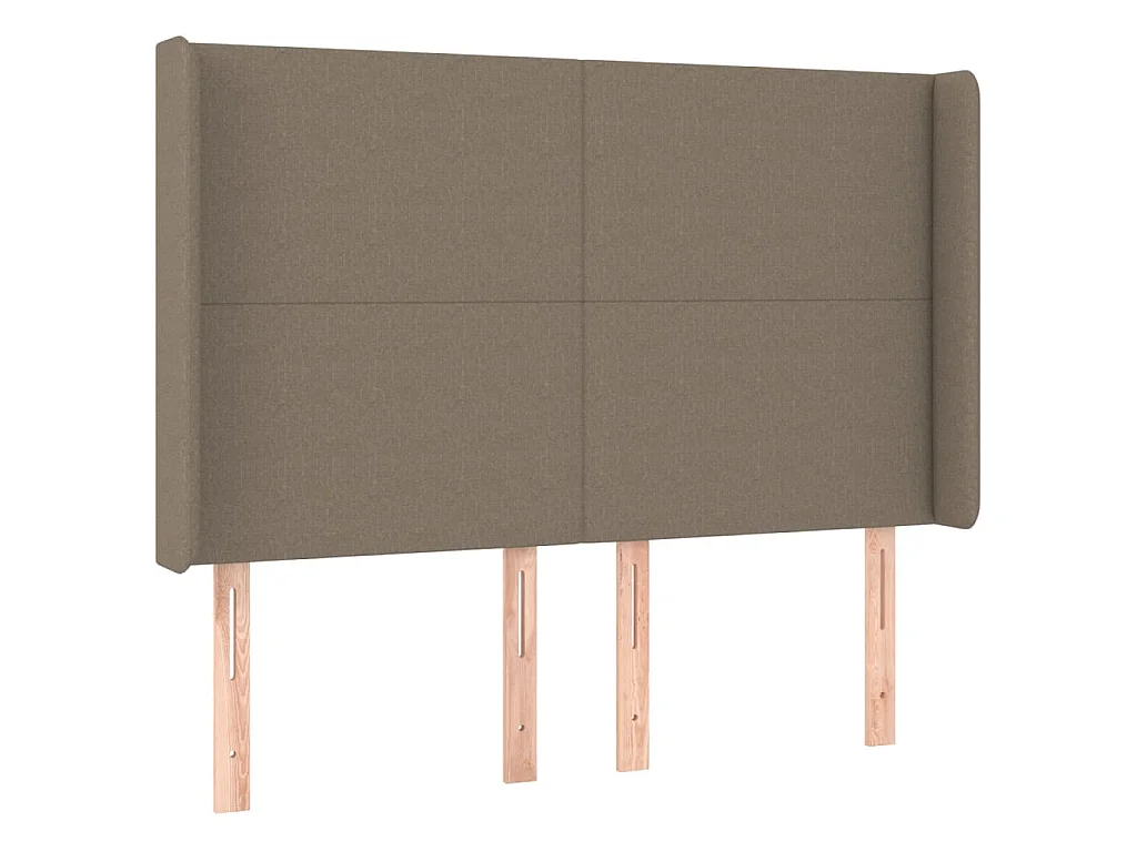 Hoofdbord met randen 147x16x118/128 cm stof taupe