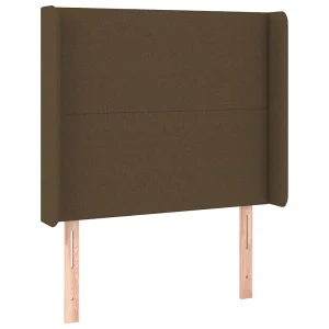 Hoofdbord met randen 103x16x118/128 cm stof donkerbruin Hoofdbord met randen 103x16x118/128 cm stof donkerbruin