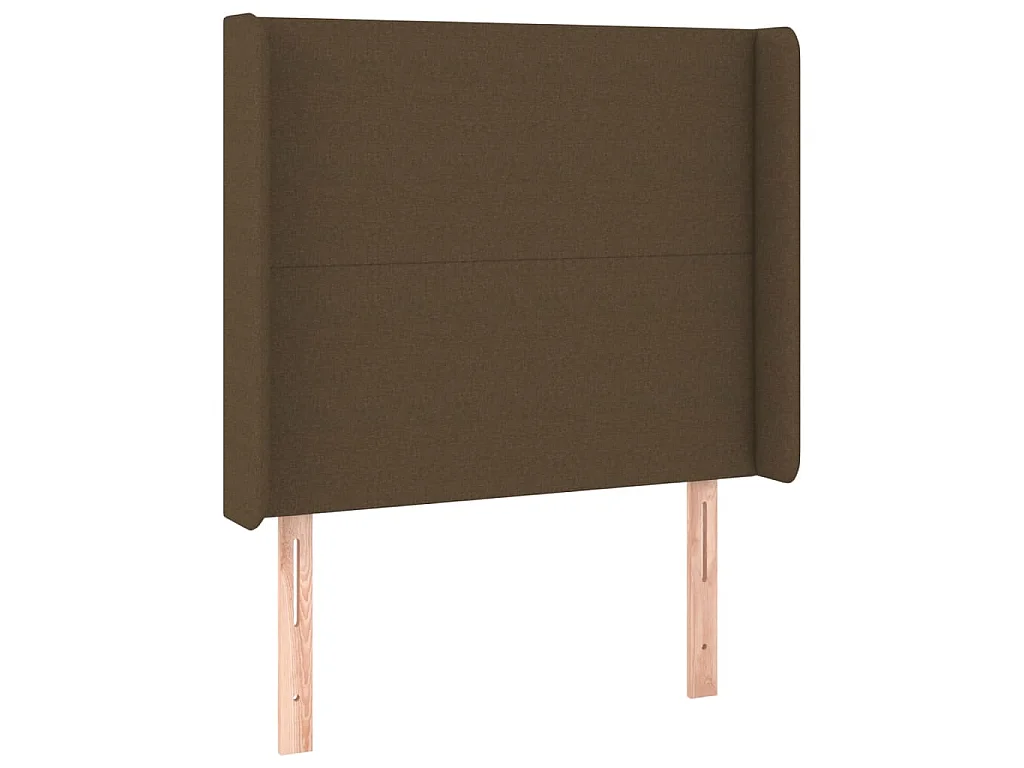Hoofdbord met randen 103x16x118/128 cm stof donkerbruin