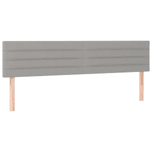 Hoofdborden 200x5x78/88 cm stof lichtgrijs