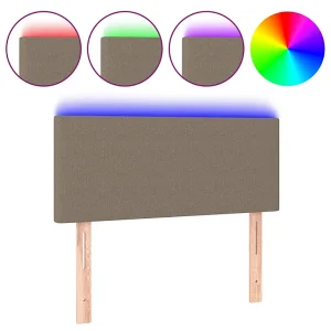 Hoofdbord LED 90x5x78/88 cm stof taupe