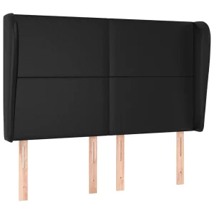 Hoofdbord met randen 147x23x118/128 cm kunstleer zwart Hoofdbord met randen 147x23x118/128 cm kunstleer zwart