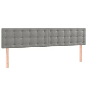 Hoofdborden 180x5x78/88 cm fluweel lichtgrijs Hoofdborden 180x5x78/88 cm fluweel lichtgrijs