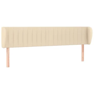 Hoofdbord met randen 163x23x78/88 cm stof crèmekleurig Hoofdbord met randen 163x23x78/88 cm stof crèmekleurig