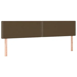 Hoofdborden 200x5x78/88 cm stof donkerbruin