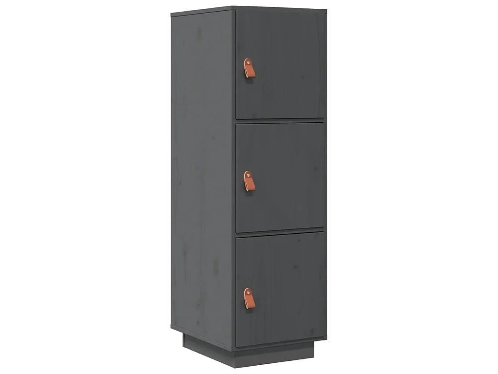 Hoge kast 34x40x108,5 cm massief grenenhout grijs