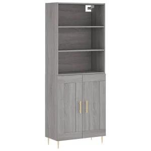 Hoge kast 69,5x34x180 cm bewerkt hout grijs sonoma eikenkleurig Hoge kast 69,5x34x180 cm bewerkt hout grijs sonoma eikenkleurig