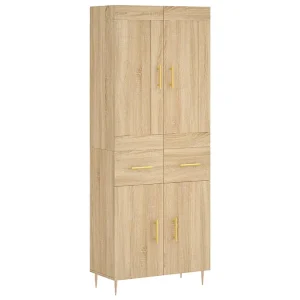 Hoge kast 69,5x34x180 cm bewerkt hout sonoma eikenkleurig Hoge kast 69,5x34x180 cm bewerkt hout sonoma eikenkleurig