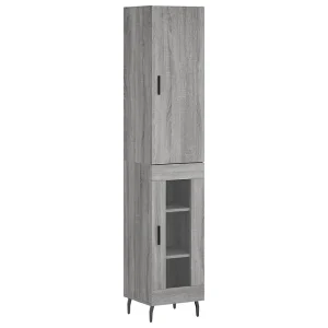 Hoge kast 34,5x34x180 cm bewerkt hout grijs sonoma eikenkleurig Hoge kast 34,5x34x180 cm bewerkt hout grijs sonoma eikenkleurig