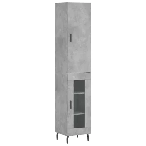 Hoge kast 34,5x34x180 cm bewerkt hout betongrijs Hoge kast 34,5x34x180 cm bewerkt hout betongrijs