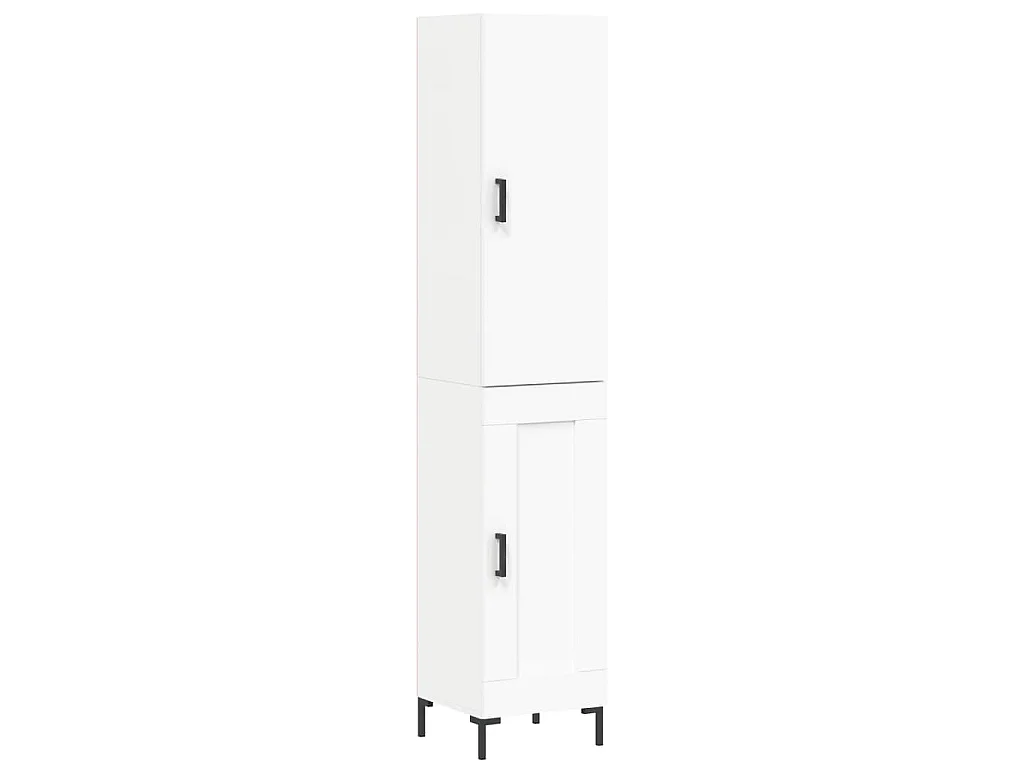 Hoge kast 34,5x34x180 cm bewerkt hout wit