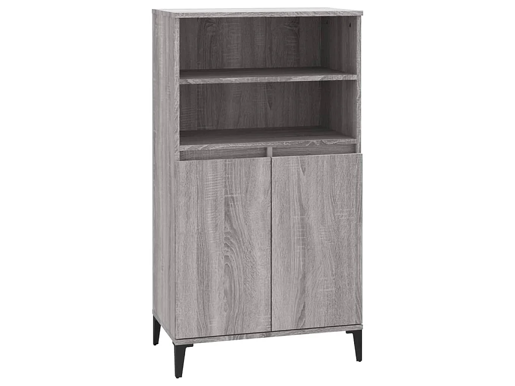 Hoge kast 60x36x110 cm bewerkt hout grijs sonoma eikenkleurig