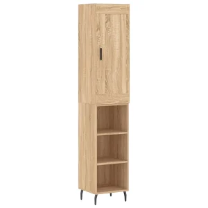 Hoge kast 34,5x34x180 cm bewerkt hout sonoma eikenkleurig Hoge kast 34,5x34x180 cm bewerkt hout sonoma eikenkleurig