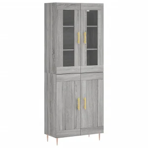 Hoge kast 69,5x34x180 cm bewerkt hout grijs sonoma eikenkleurig Hoge kast 69,5x34x180 cm bewerkt hout grijs sonoma eikenkleurig