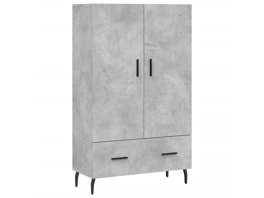 Hoge kast 69,5x31x115 cm bewerkt hout betongrijs