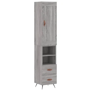 Hoge kast 34,5x34x180 cm bewerkt hout grijs sonoma eikenkleurig Hoge kast 34,5x34x180 cm bewerkt hout grijs sonoma eikenkleurig