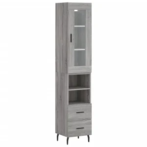 Hoge kast 34,5x34x180 cm bewerkt hout grijs sonoma eikenkleurig Hoge kast 34,5x34x180 cm bewerkt hout grijs sonoma eikenkleurig