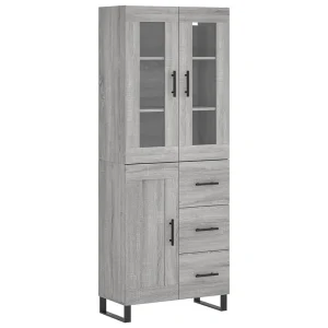 Hoge kast 69,5x34x180 cm bewerkt hout grijs sonoma eikenkleurig Hoge kast 69,5x34x180 cm bewerkt hout grijs sonoma eikenkleurig