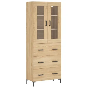 Hoge kast 69,5x34x180 cm bewerkt hout sonoma eikenkleurig Hoge kast 69,5x34x180 cm bewerkt hout sonoma eikenkleurig