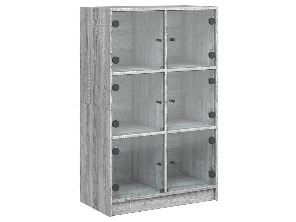 Hoge kast met deuren 68x37x109 cm bewerkt hout grijs sonoma