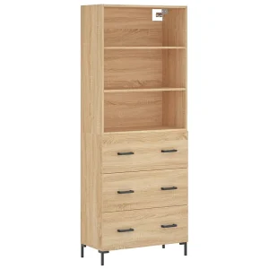 Hoge kast 69,5x34x180 cm bewerkt hout sonoma eikenkleurig Hoge kast 69,5x34x180 cm bewerkt hout sonoma eikenkleurig