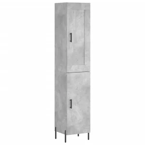 Hoge kast 34,5x34x180 cm bewerkt hout betongrijs Hoge kast 34,5x34x180 cm bewerkt hout betongrijs