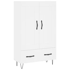 Hoge kast 69,5x31x115 cm bewerkt hout wit Hoge kast 69,5x31x115 cm bewerkt hout wit