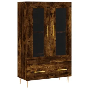 Hoge kast 69,5x31x115 cm bewerkt hout gerookt eikenkleurig Hoge kast 69,5x31x115 cm bewerkt hout gerookt eikenkleurig
