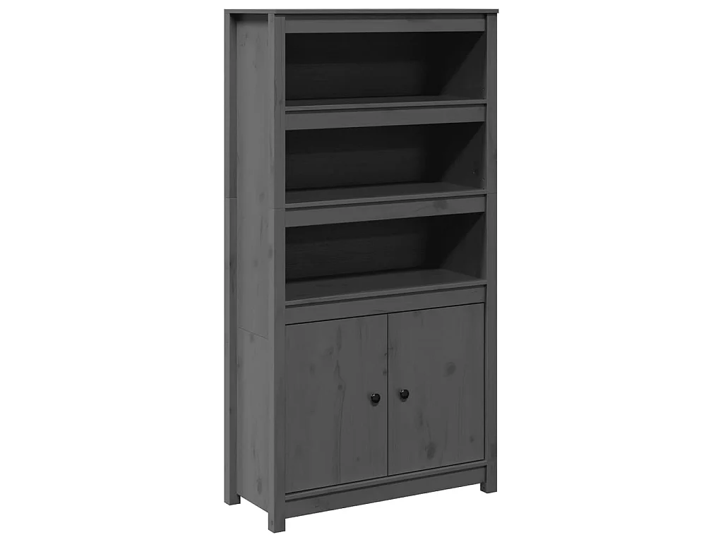 Hoge kast 80x35x154 cm massief grenenhout grijs