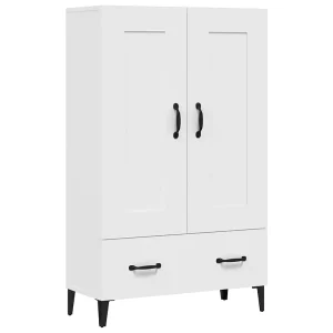 Hoge kast 70x31x115 cm bewerkt hout wit Hoge kast 70x31x115 cm bewerkt hout wit