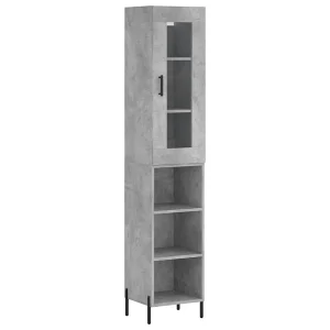 Hoge kast 34,5x34x180 cm bewerkt hout betongrijs Hoge kast 34,5x34x180 cm bewerkt hout betongrijs