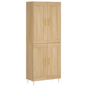 Hoge kast 69,5x34x180 cm bewerkt hout sonoma eikenkleurig Hoge kast 69,5x34x180 cm bewerkt hout sonoma eikenkleurig