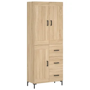 Hoge kast 69,5x34x180 cm bewerkt hout sonoma eikenkleurig Hoge kast 69,5x34x180 cm bewerkt hout sonoma eikenkleurig