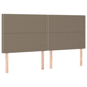 Hoofdbord taupe 180x5x118/128 cm Stof