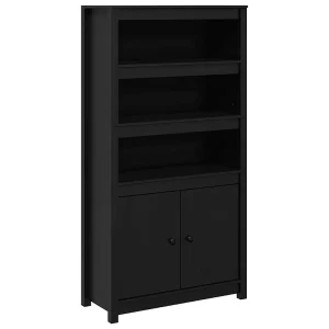 Hoge kast 80x35x154 cm massief grenenhout zwart Hoge kast 80x35x154 cm massief grenenhout zwart