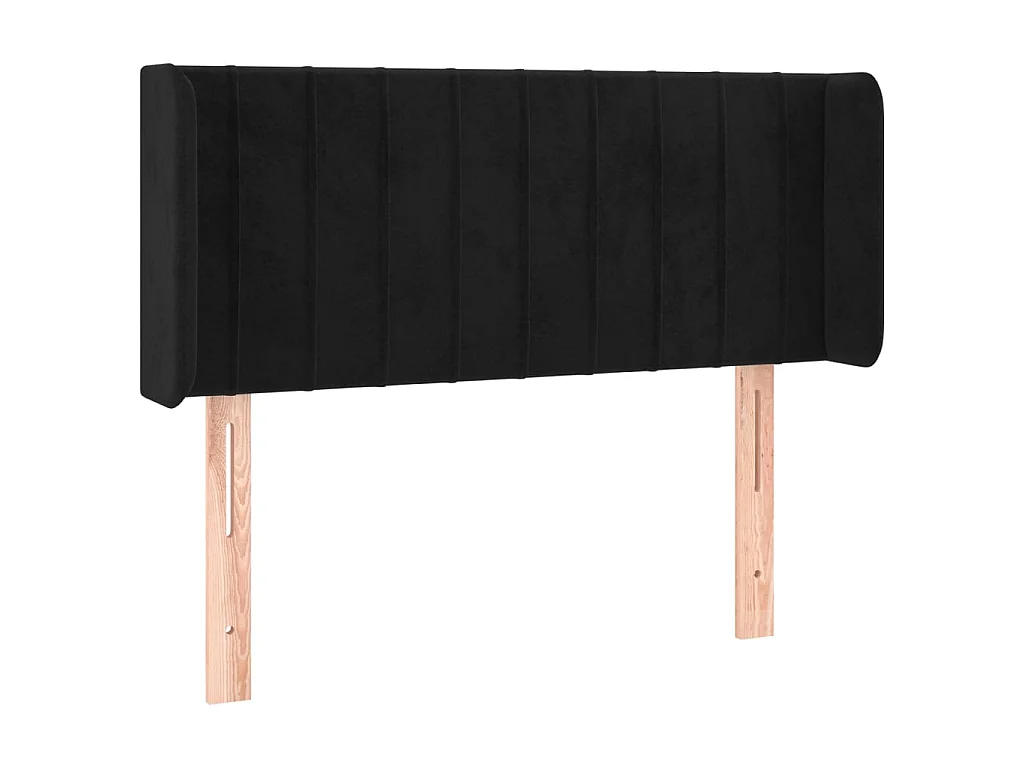 Hoofdbord met randen 103x16x78/88 cm fluweel zwart