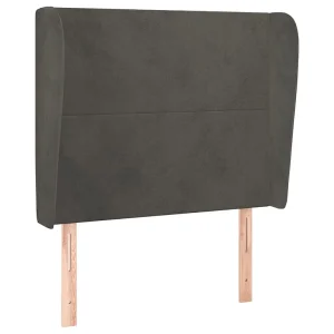 Hoofdbord met randen 83x23x118/128 cm fluweel donkergrijs Hoofdbord met randen 83x23x118/128 cm fluweel donkergrijs