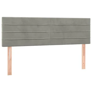 Hoofdborden 144x5x78/88 cm fluweel lichtgrijs Hoofdborden 144x5x78/88 cm fluweel lichtgrijs