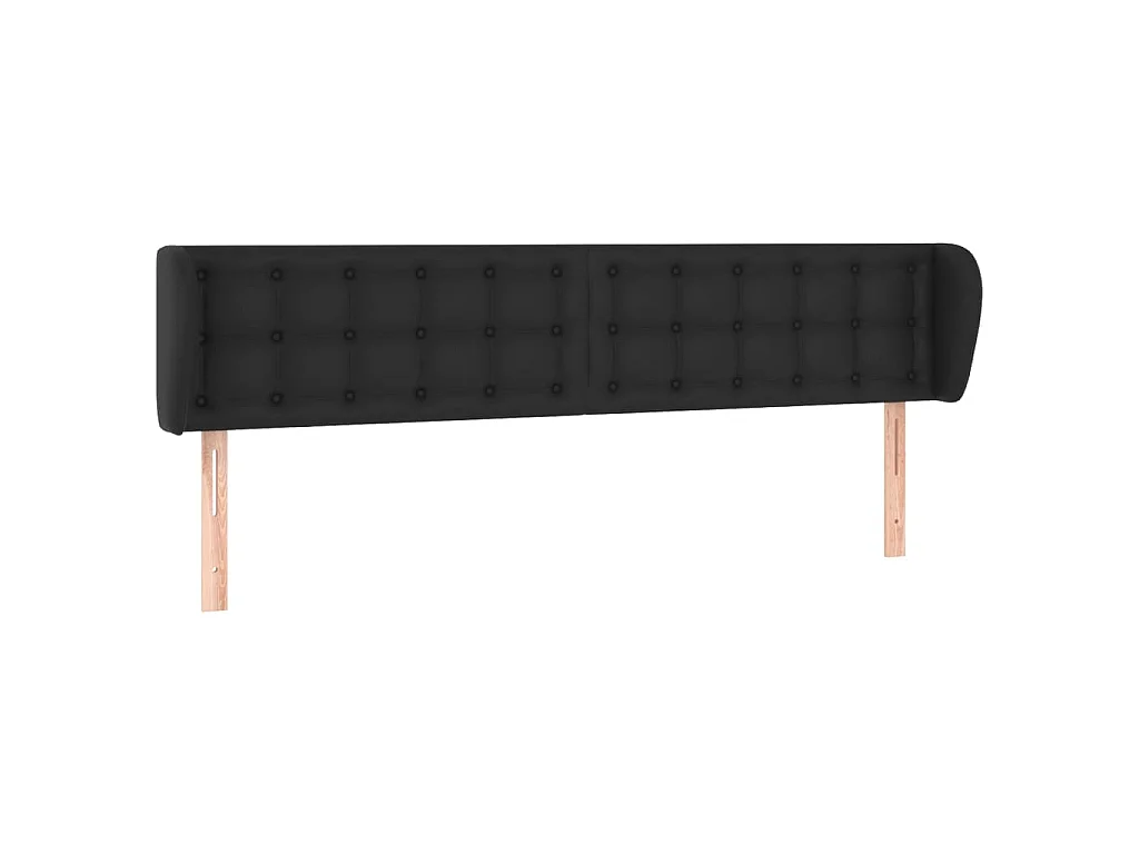 Hoofdbord met randen 163x23x78/88 cm kunstleer zwart
