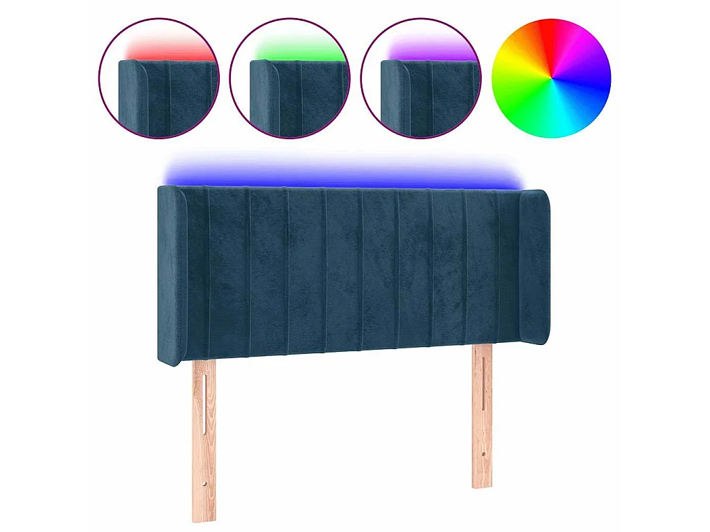 Hoofdbord LED 83x16x78/88 cm fluweel donkergroen