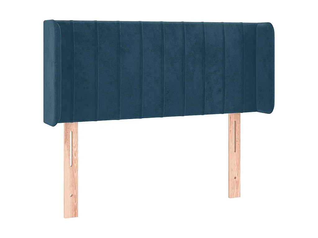 Hoofdbord met randen 93x16x78/88 cm fluweel donkerblauw