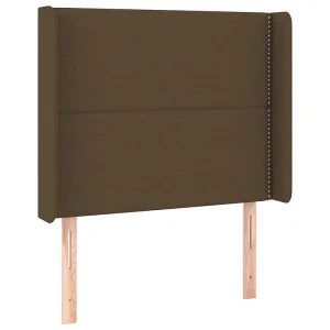 Hoofdbord met randen 103x16x118/128 cm stof donkerbruin Hoofdbord met randen 103x16x118/128 cm stof donkerbruin